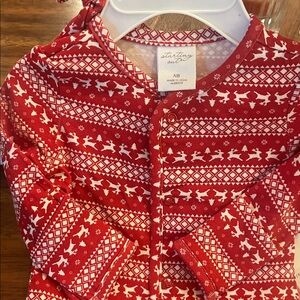 Starting Out Red Reindeer Button Down Shirt